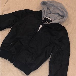 (2 FOR $25) Black Bomber With Sweater Attached